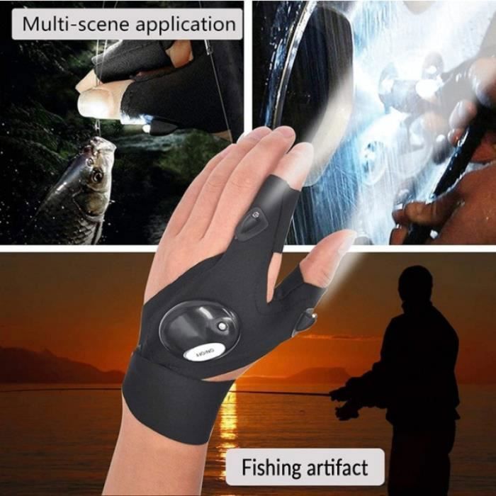 Leuchtender Handschuh - ANDERS - LED - Wasserdicht - Leistungsstark - Ideal für die Nachtfischerei