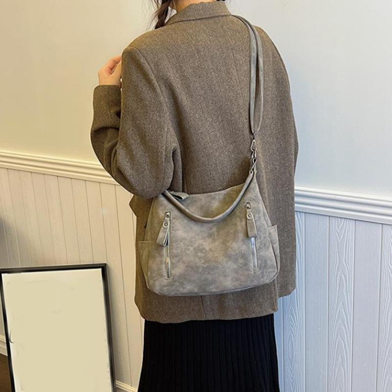 Designer Suede Leather Female Side Bags Retro Shoulder Bag for Women Handbag Casual Ladies Large Capacity Tote Bag Sac KTY