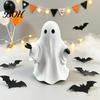 Halloween Shelf Sitter Cute White Ghost Resin Figurine, Miniature Figurine Decoration, Matte Room Decor Finish Tabletop Statue for Home Party Mini