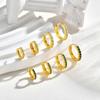 Exquisite Minimal Cubic Zircon Hoop Earrings, Metal Small Huggie Earrings for Women, Hypoallergenic Fashion Piercing Jewelry