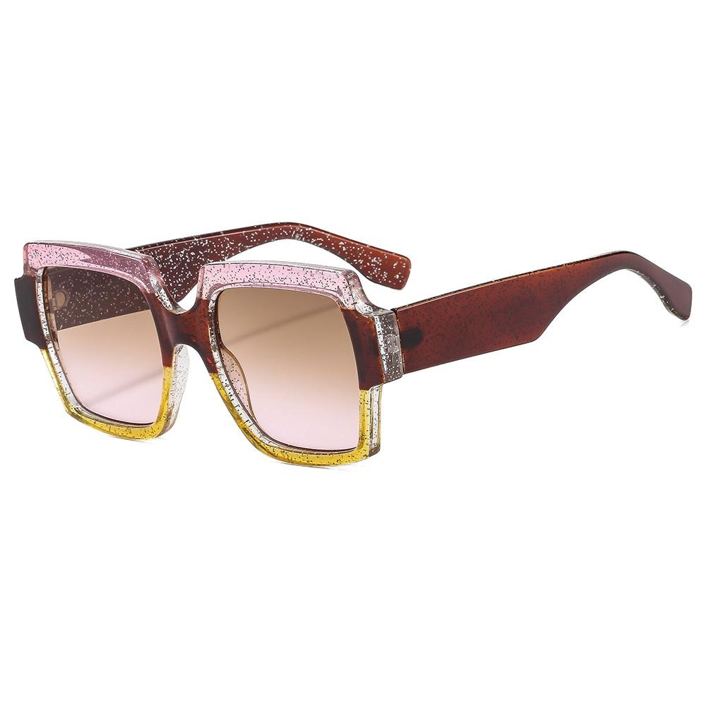 Retro Leopard Print Color Contrast Irregular Square Women Sunglasses Luxury Brand Design Big Frame Men Sun Glasses Uv400
