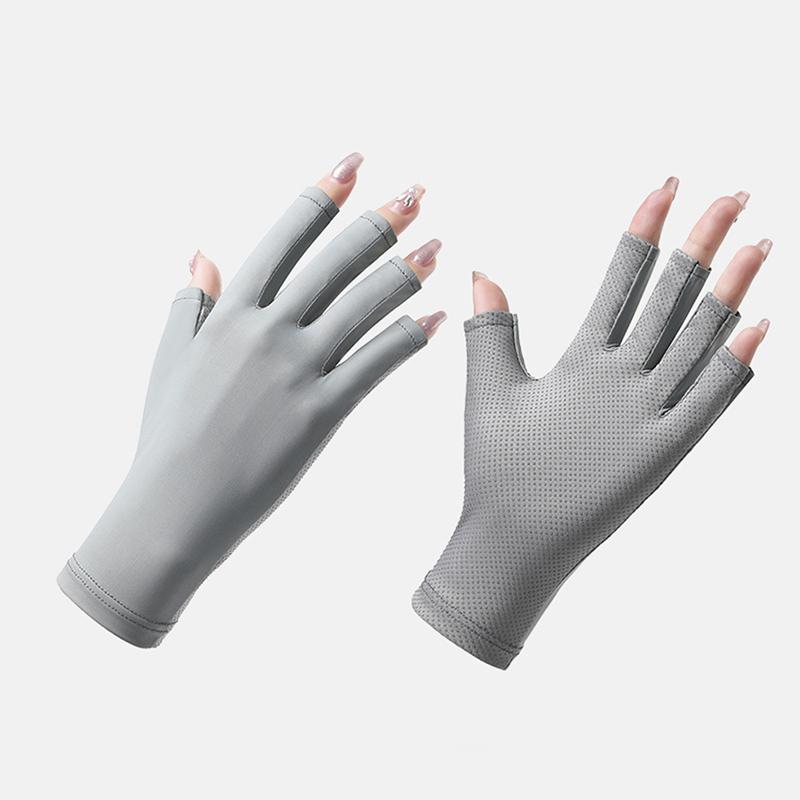 1 Paar Anti-UV-Handschuhe UV-Schutzhandschuh Fingerlos Maniküre Nagelkunst Werkzeug