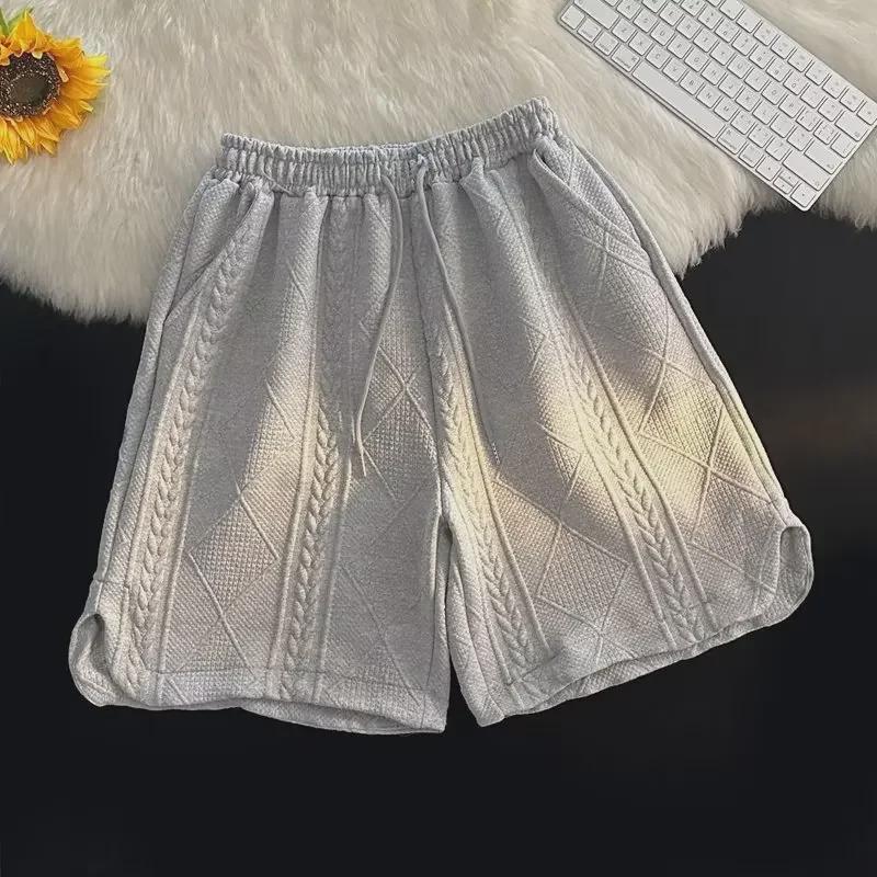 Men's Summer Waffle Polo Shirt & Shorts Set - Trendy, Loose-Fit Short-Sleeved Top and Pants Suit