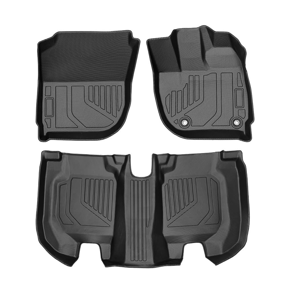 

Индивидуальные коврики для пола Honda передние и задние 3, совместимые с моделями 2013 года и позже Водонепроницаемые и TPE передние задние и с высоким бортиком идеальные легкие чёрный
