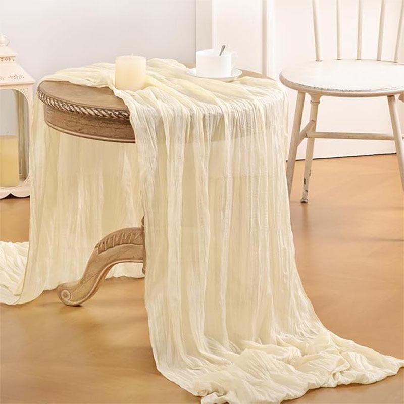 Chemin de table Bali Crinkle Gaze - Décoration Bohème Mariage & Fête