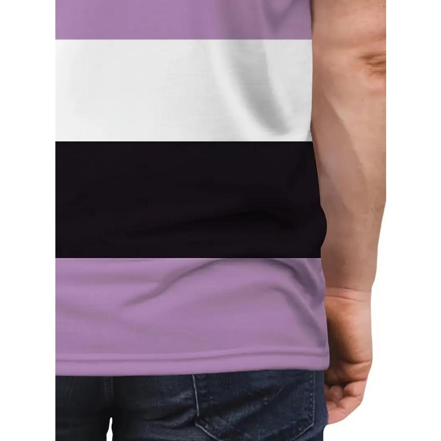 Men Bird Striped T Shirt Short Sleeve O-Neck TShirt Vintage Sport Casual Large Size T-Shirts Men’s