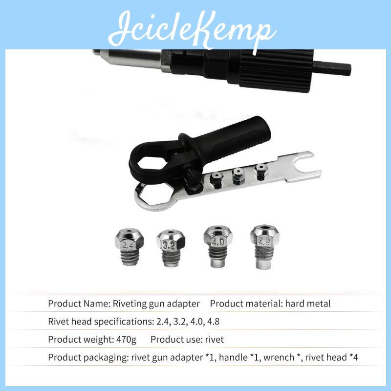 Riveting Set Adapter Drill Tool For Aluminum Steel Stainless Steel Nuts Rivet