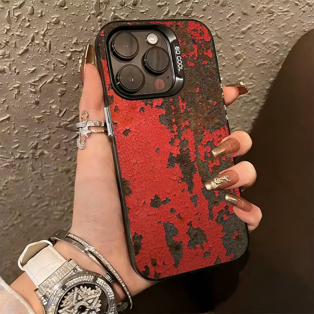 

Industrial Style Retro Rusty Phone Case For iPhone 17,16,15,14,13,12,11 Plus,Pro Max,XS,Colorful Silver Phone case Funda Cover iPhone12PRO