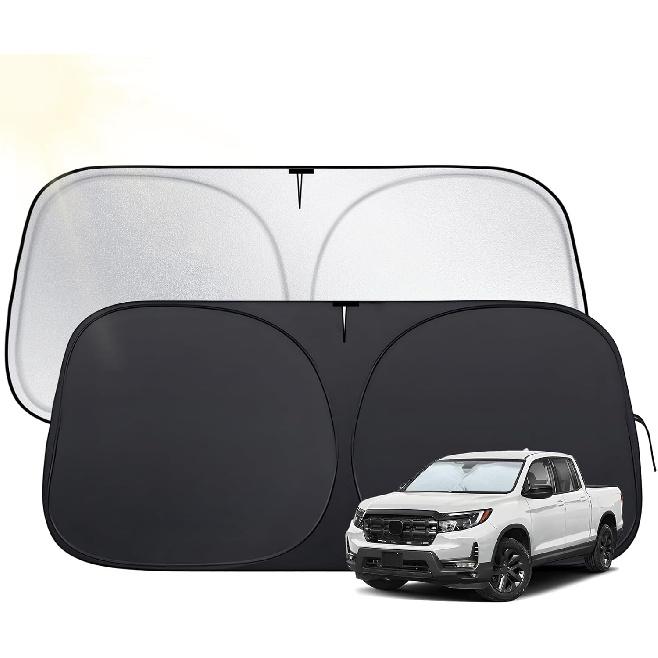 Windshield Sun Shade for Toyota Tacoma 2016-2025,  Fit Car Sun Shades with 420D Fabric & Foldable Memory Steel Wire, Sunshade for Car Windshield