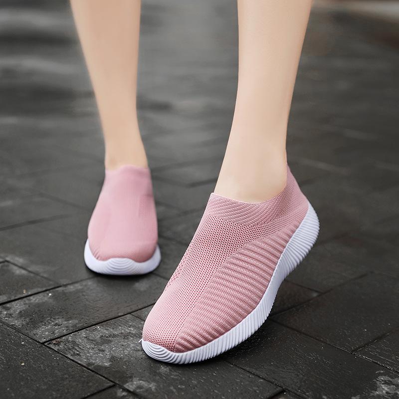 Unisex Breathable Flyknit Mesh Shoes - Comfortable Spring, Summer, Autumn Casual Flats 41