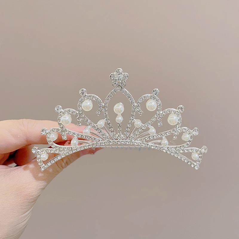 Dívčí princeznovská korunka sponka do vlasů ozdoba hlavy - Dětské vlasové doplňky na narozeniny a vystoupení