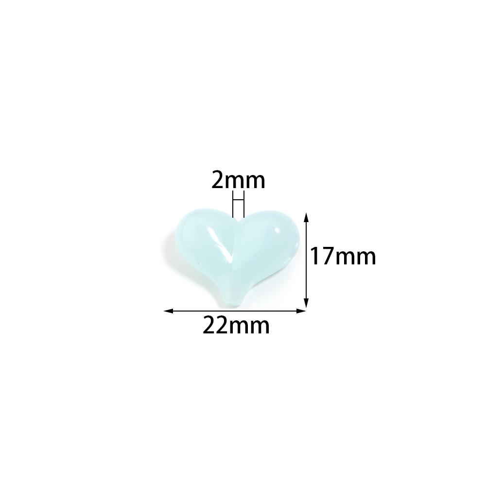 30pcs17x22mm Acrylic Love Heart Bead Shiny Loose Spacer Charm Bead for DIY Bracelet Necklace Jewelry Handmade Beaded Material