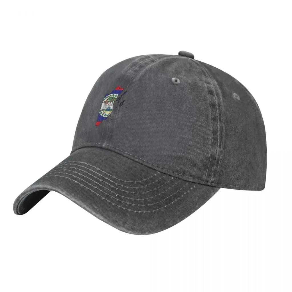 Belize country shape flag Baseball Cap Golf Hat Unisex Military Cap Unisex luxury caps Wild Ball Hat Womens Beach Unisexs