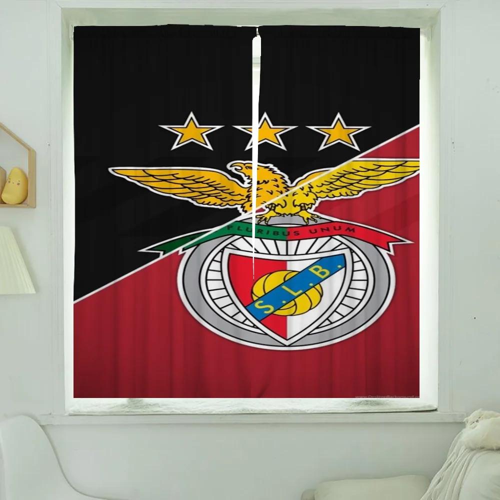 Fensterküchenvorhänge für Wohnzimmer 2 Stück Verdunkelungsvorhänge Türvorhang SL B-benfica Fc Raumteiler Schlafzimmerdekoration