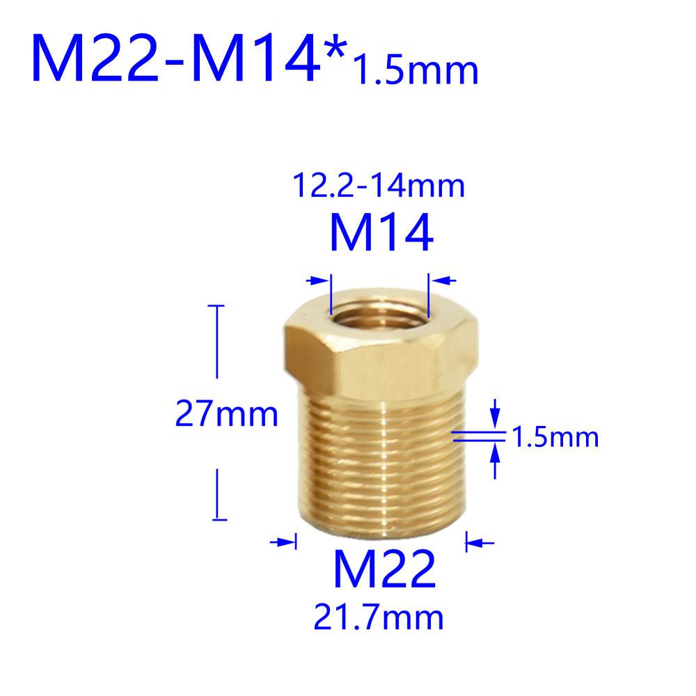 Messing 3/8" 1/2" M14 M18 M22 Gevindforbinder Han Hun Til Perlator Vandrenser Vandhane Kobberfittings Tandafstand 1,5 mm