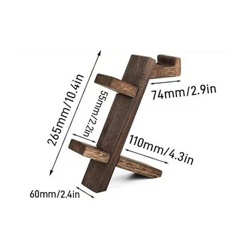 Solid Wood Display Holder Bracket For Game Accessories Featuring Sturdy Design And Extra Storage Compartment