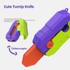 3D Gravity Radish Knife Decompression Push Card Kids Small Toy Radish Comb Decompression Cartoon Children's Toy Gift Mini Model