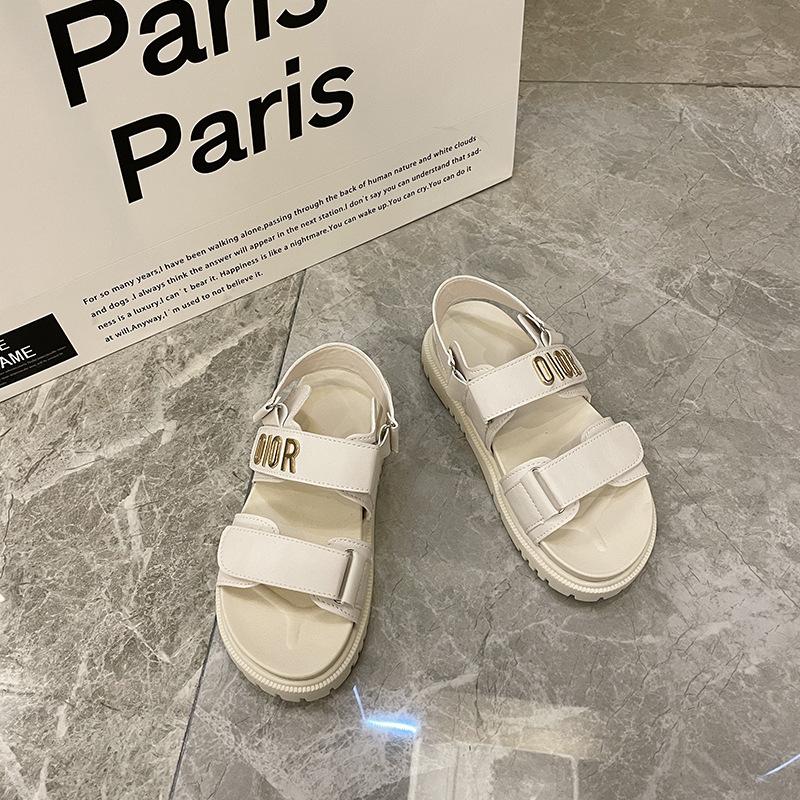 Trendy Brand Platform Sandals Women's 2025 Summer New Platform Velcro Sandals Summer Casual Versatile Slippers