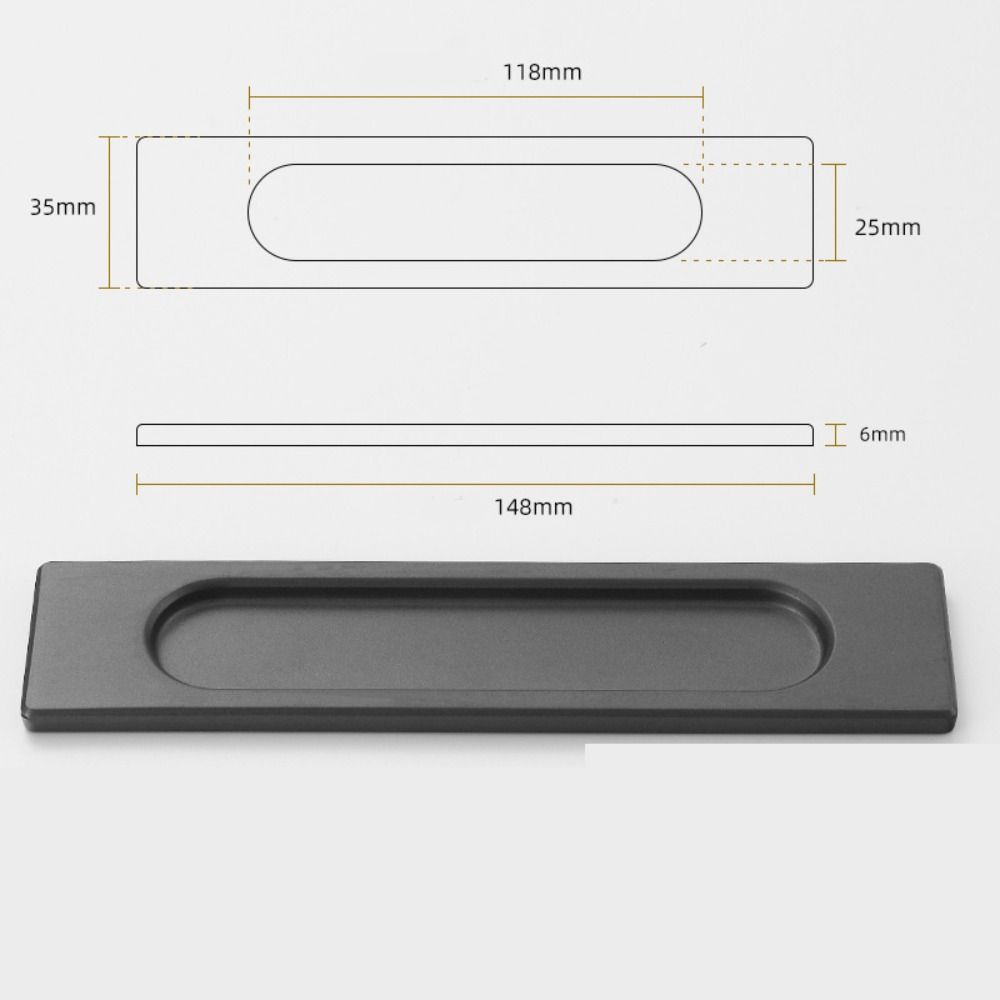 Self-adhesive Sliding Door Handle Black Grey Gold Drawer Cabinet Handle  Furniture Hardware