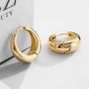 ZAKOL Hip Hop Fashion Gold Color Hoop Earrings for Girls Delicate Geometric Shiny Zirconia Party Zircon Women's Accessories