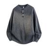 Men's Crew Neck Button Detail Knit Sweater Loose Lazy Casual Pullover