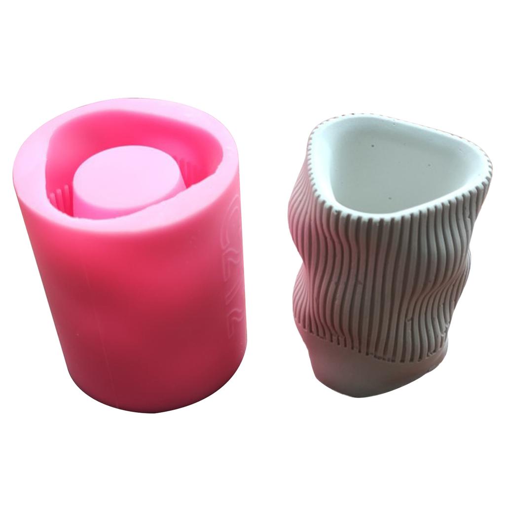 Wellenförmige verdrehte Gips-Silikonform DIY Sukkulenten Beton Blumentopf Vase Gips Zement Tonform Kerzenhalterform