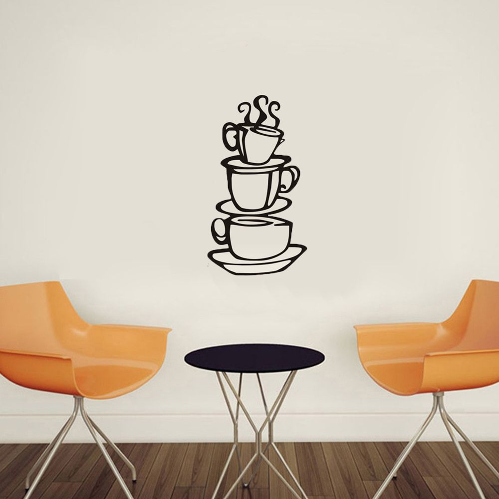 

Домашний декор популярные водонепроницаемые съемные виниловые наклейки на стену кафе наклейки настенное искусство кофейная чашка фреска