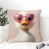 Funny And Cheerful Duck Pattern Pillow Case Cotton Linen Fabric Square Zipper Pillowcase Home Decorative Living Room