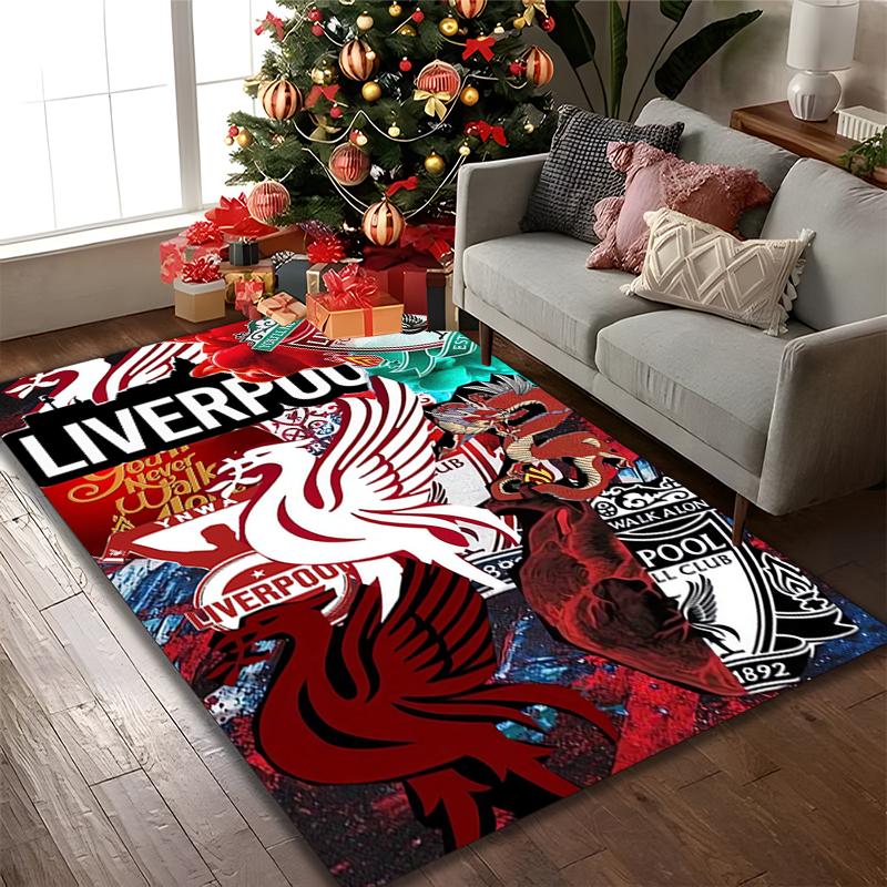 1 Stück Teppich für den Boden, geeignet für das Büro, Liverpool FC Teppich, Vielseitiger bedruckter Stuhlunterleger, Langlebiger Teppich für das Sofa zu Hause