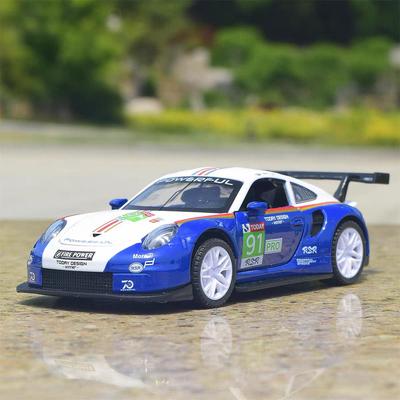 Porsche 911 GT3 RSR Match-Version Simulation Druckguss- und Spielzeugfahrzeuge Geräusche und Licht Rückziehauto 1:32 Legierungs-Supersportwagen-Modell