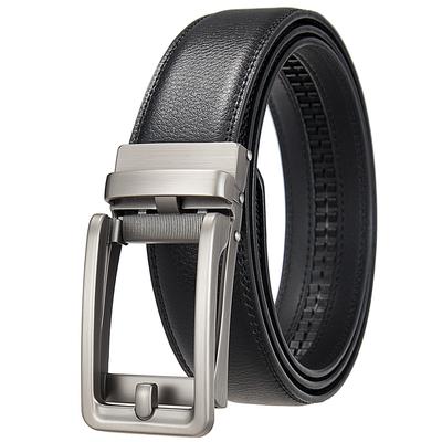 1Pcs Men'S Automatic Buckle Belt, Fashionable Business Cowhide Belt, Belt Ly36-3 3315-1