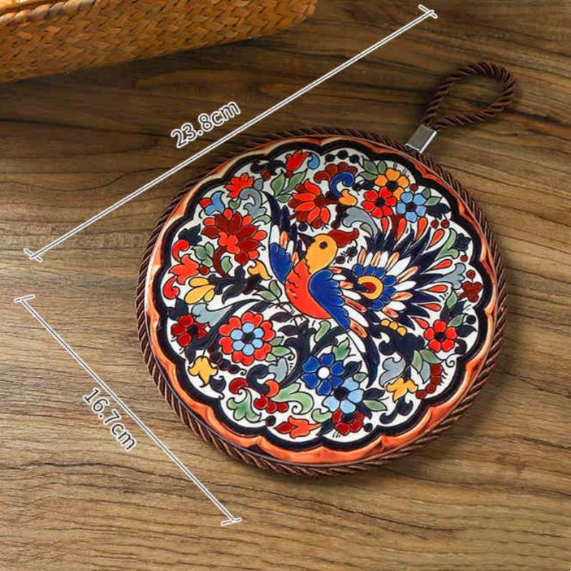 Chinese Court Style Coasters Creative Heat Insulation Ceramic Cork Anti-scald Mats Household High Temperature Waterproof Coaster