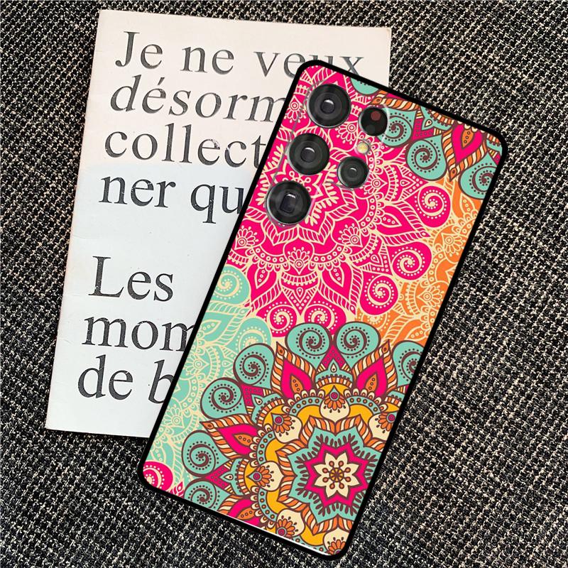 Trippy Tie Dye Floral Mandala Case For Samsung Galaxy S25 Ultra S21 S22 S23 S24 Ultra S9 S10 S20 Plus S25 FE Back Cover