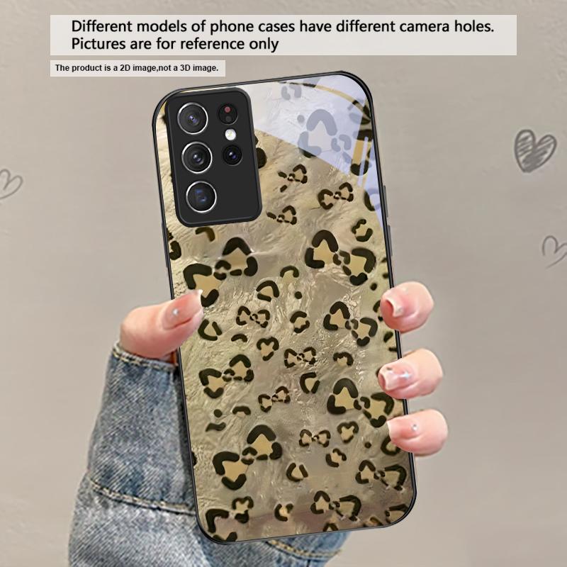 

Abstract leopard print For Samsung Galaxy S20 S21 S22 S23 Plus S24 FE S25 Ultra S26 Edge S25+ S20+ S22+ Black Glass Phone Case Galaxy S26