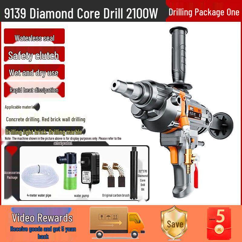 1988 High Power 3500W Water Diamond Core Drill for Air Conditioner Hole Drilling
