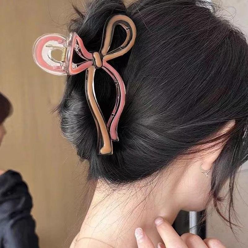 New Ribbon Bow Hair Claw Clips Women Shark Jelly Clear Hairclip Girl Hairpin Crab Barrette Clamp Hair Accessories
