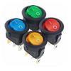 8pcs On/Off 3-Pin 2-Position Snap 20A 12V Red LED Round Boat Rocker Switch with LED For Househeld DIY Replacement
