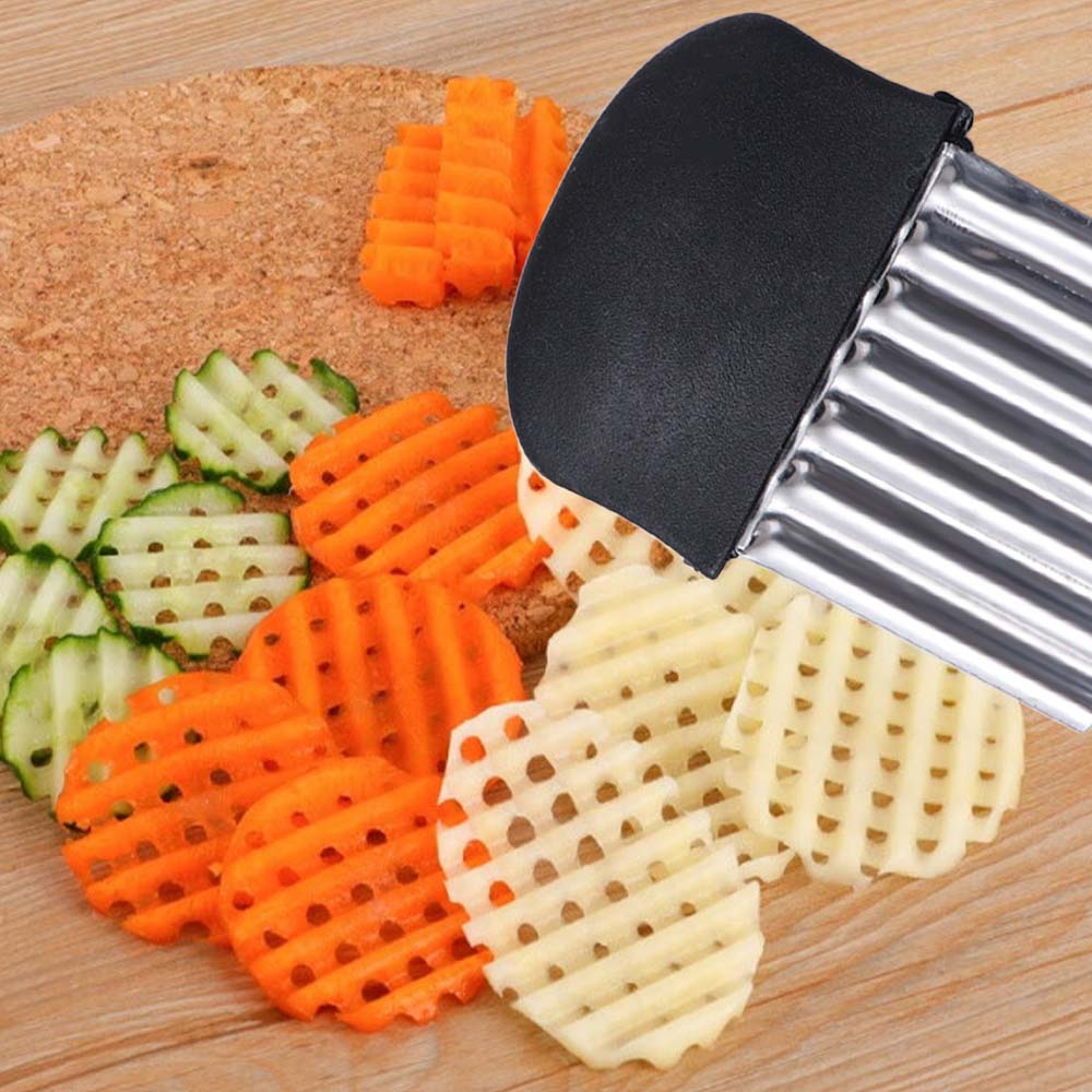 Thickened Wavy Chopper Multi-Functional Crinkle Cutter Time Saving Potato Cutter  Food Preparation