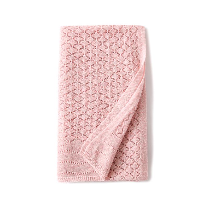Women's Diamond Openwork Pure Cashmere Scarf: Warm, Knitted, Versatile Shawl for Autumn & Winter