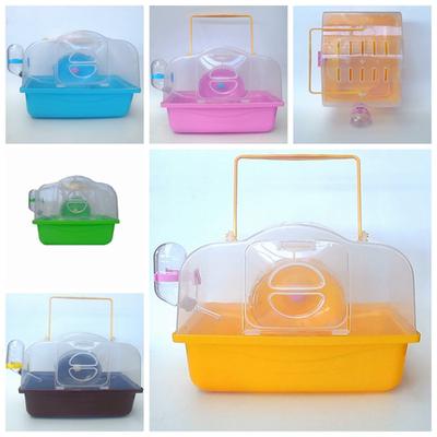 Pastoral Style Portable Single Layer Transparent Villa Cage with Handle for Pet Syrian Hamster