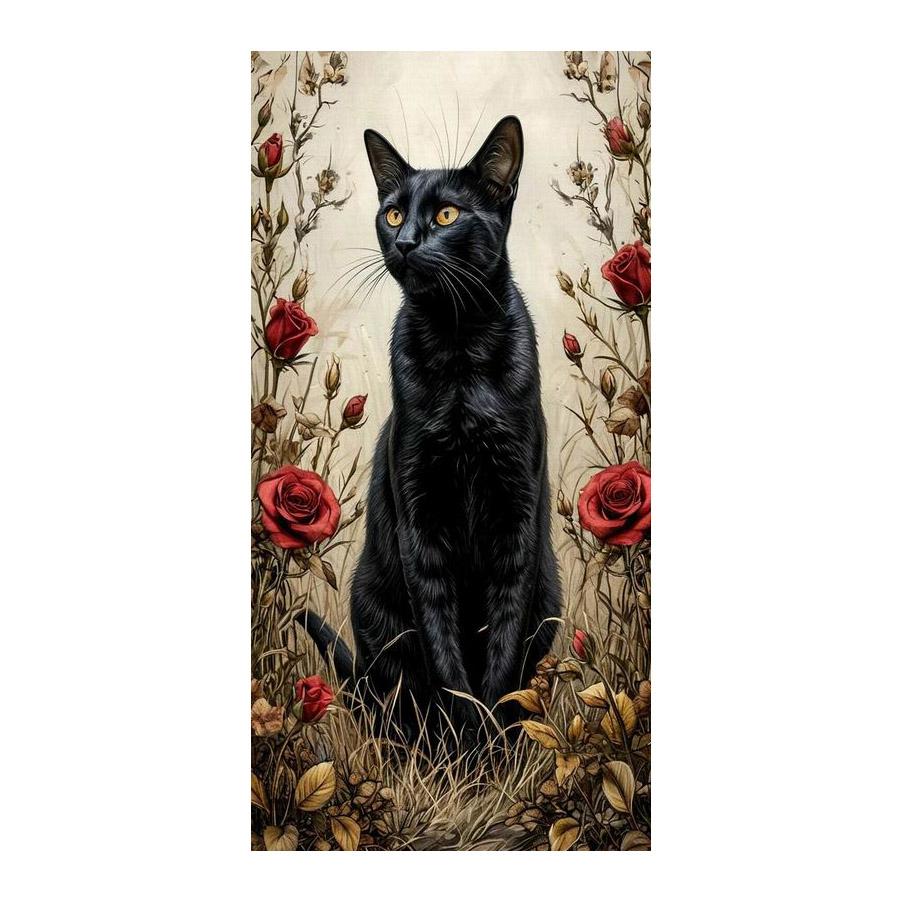 Black Red Cat Large Size Diamond Painting Animals Diy Full Square Round Drill Rhinestone Embroidery Flowers Mosaic Cross Stitch Kits Wall Decor