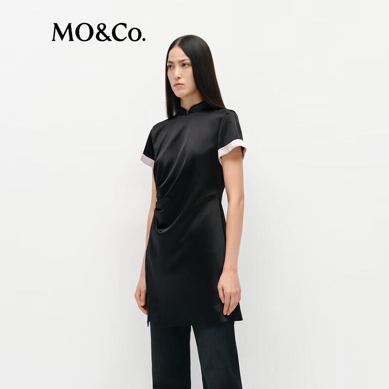 MO&Co. New Chinese Style Acetate Pleated High-Waist Dress