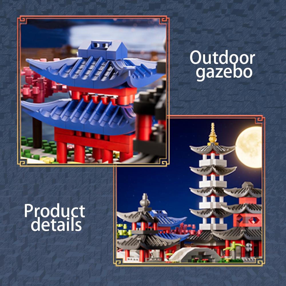 688PCS Hangzhou West Lake, Chinese Architecture, Classic Building Puzzle Toys, Miniature Building Block Sets, Models