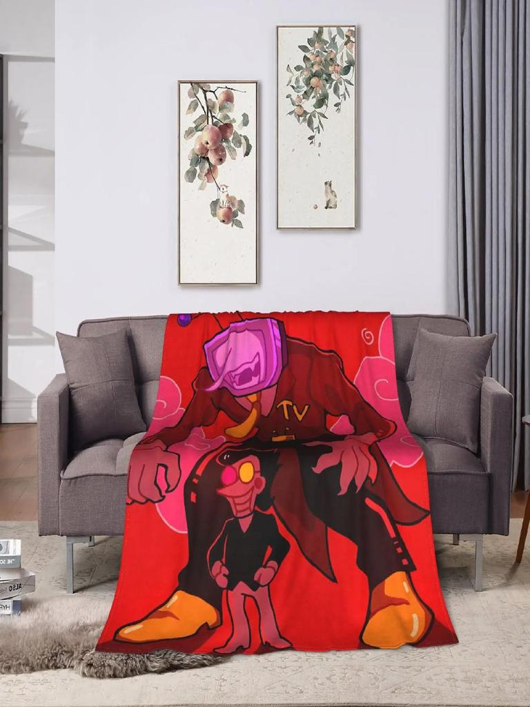Deltarune Spamton Hra Měkká Teplá Plyšová Dekorační Přikrývka Flanelové Přehozy na Postel Pohovku Cestovní Potah