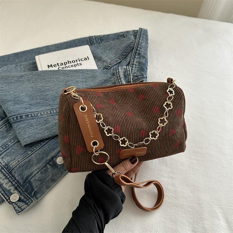 Mode süße Mädchen Kissen Tasche einfache lässig Cord Schultertasche