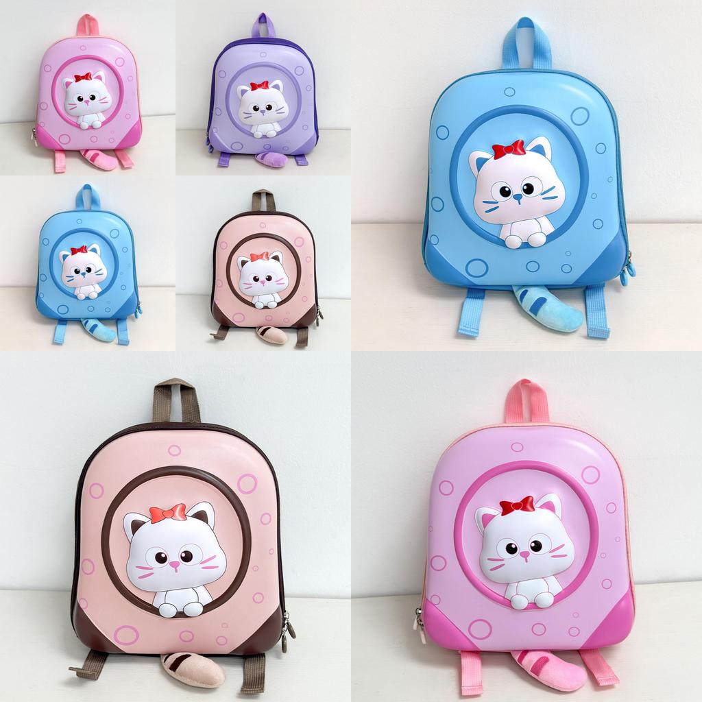 Toddler Girl Boy Backpack With Cartoon Cat Design And Durable Material For School