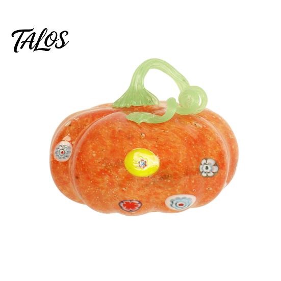 Mini Zucca in Vetro Soffiato a Mano, Zucca in Finto Cristallo da Appendere, Collezionabile per il Ringraziamento, Halloween, Autunno, Raccolta