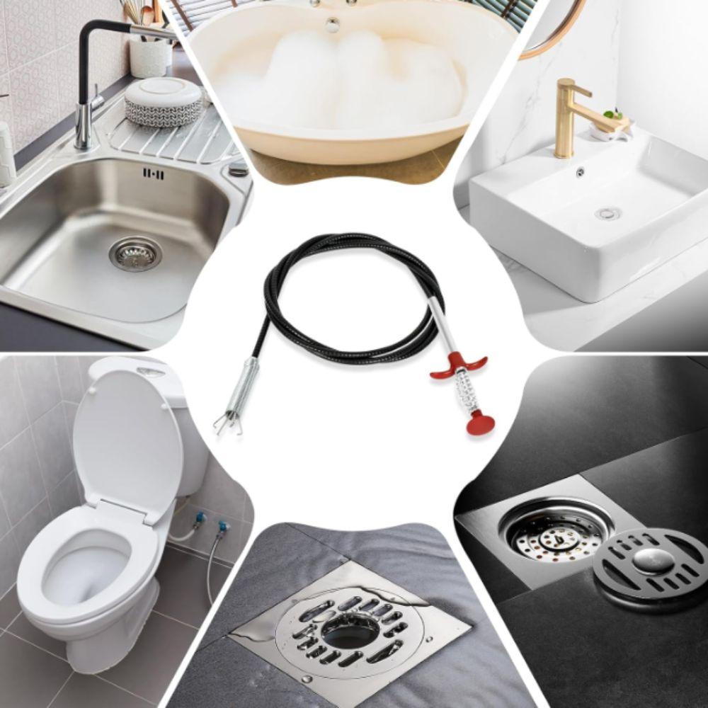 Flexible Design Sink Drain Clog Remover 4 Claw Mechanism Spring Grip Pipeline Dredging Tool Bend Grabber Grab Handle