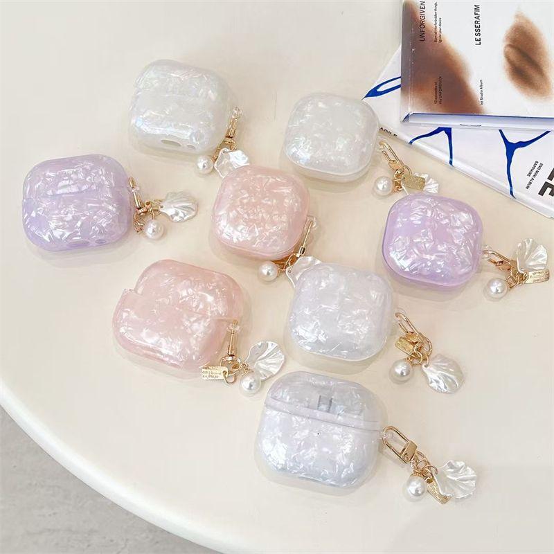 

Buds2 Pro Protective Case Galaxy Buds3 Wireless Bluetooth Headset Case Female Buds Live Shatter-resistant Box Buds3pro Earphone Sleeves Tide Fe Samsung buds FE Shell pattern pink + pendant