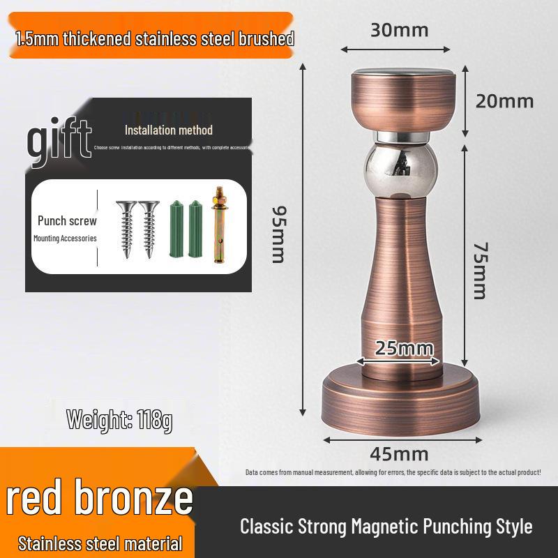 Magnetischer Bohrerfreier Türstopper aus Edelstahl für Schlafzimmer- und Haustüren